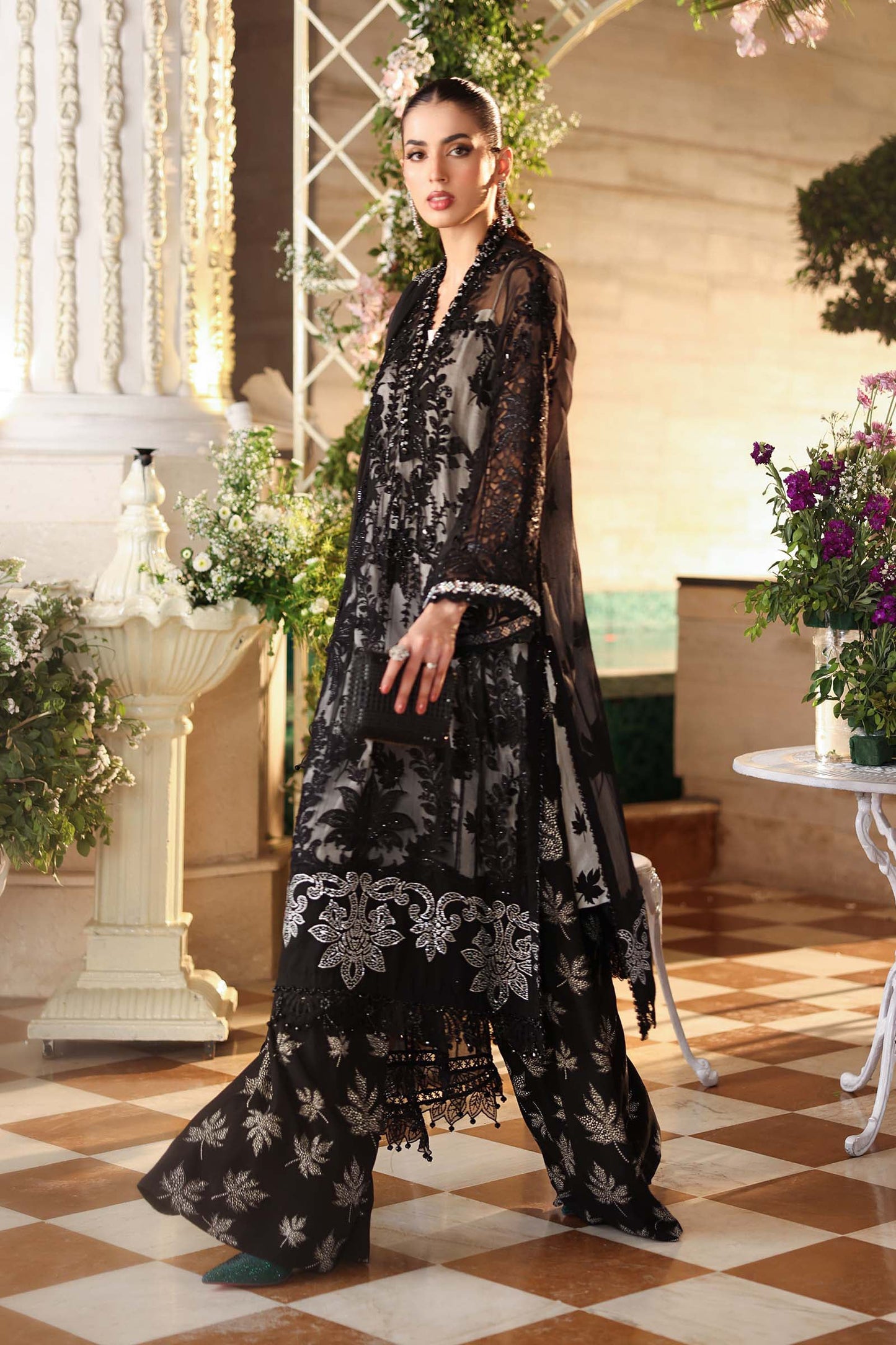 MARIA B Embroidered Chiffon