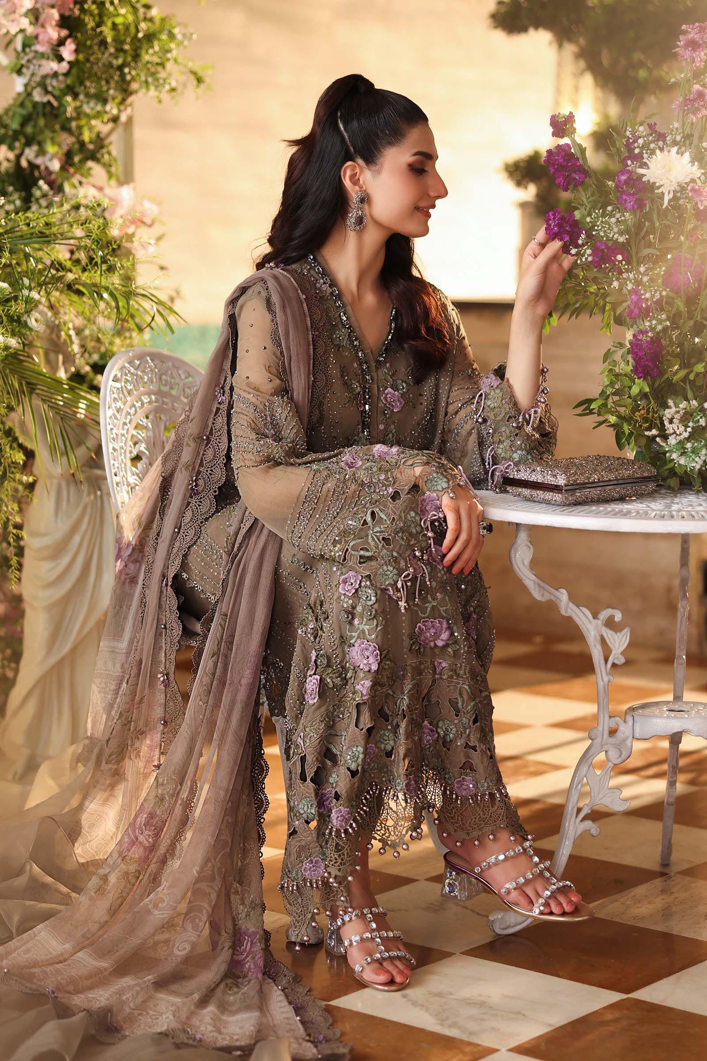 MARIA B Embroidered Chiffon