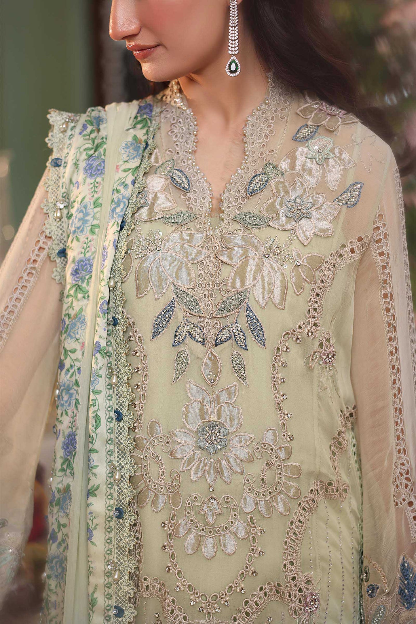 MARIA B Embroidered Chiffon