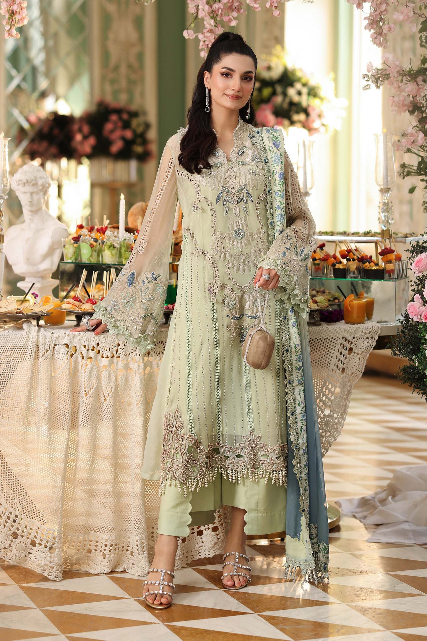 MARIA B Embroidered Chiffon