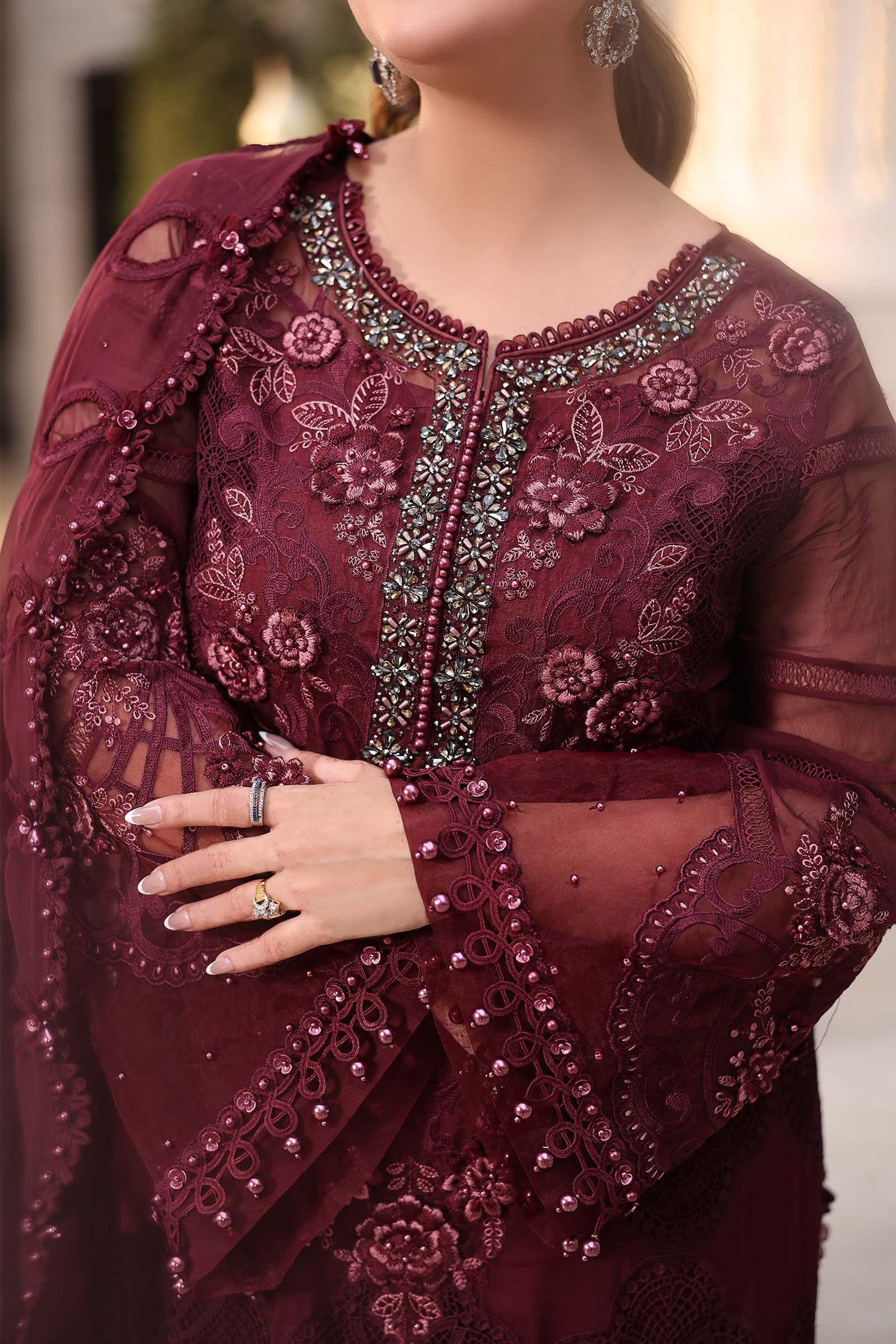 MARIA B Embroidered Chiffon