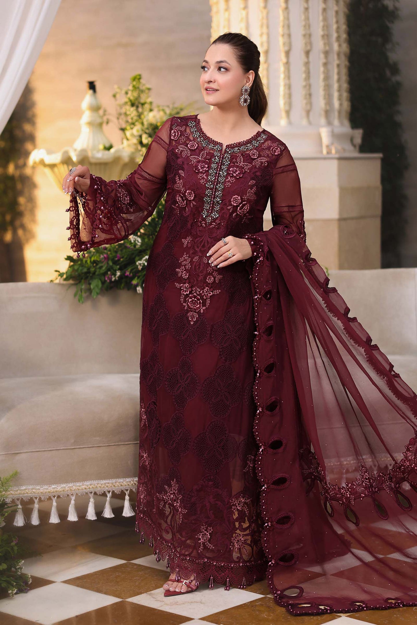 MARIA B Embroidered Chiffon