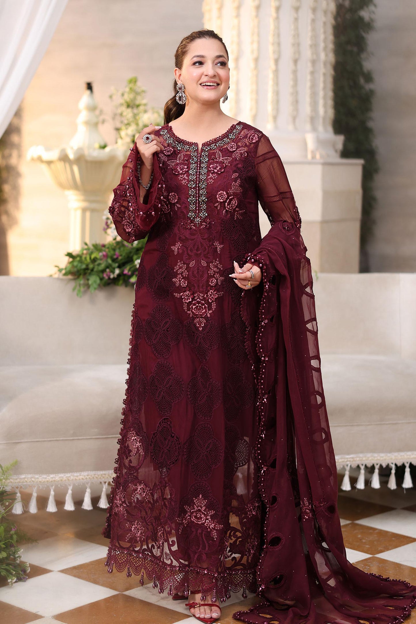 MARIA B Embroidered Chiffon