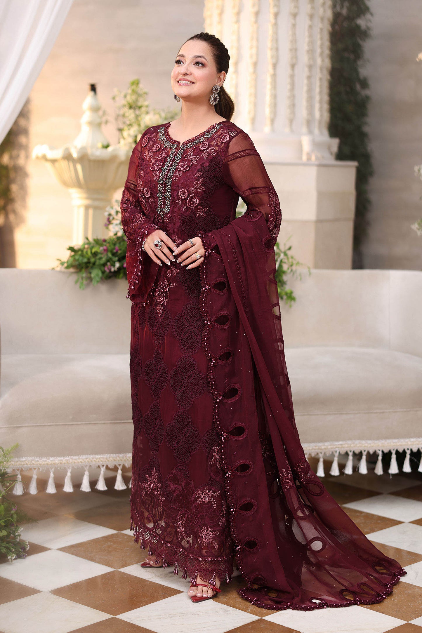 MARIA B Embroidered Chiffon