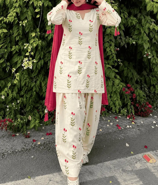 Indian Kurti Printed 3pc