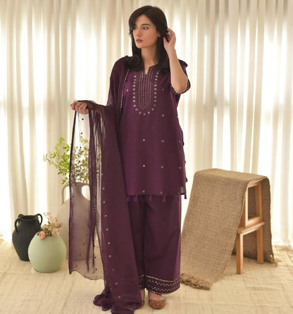 Purple Aura Emb 3pc
