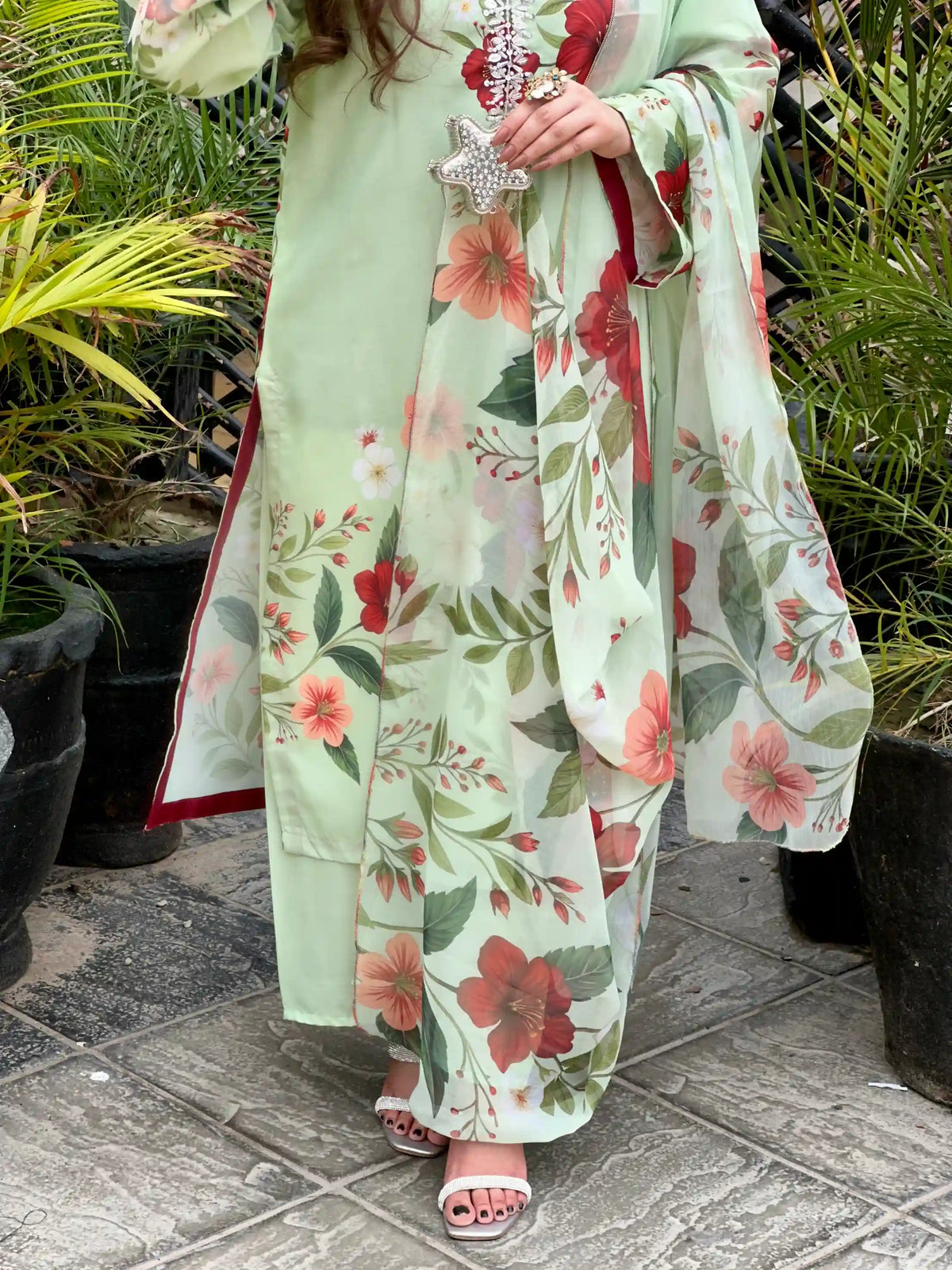 Eshal Printed with Handwork 3pc