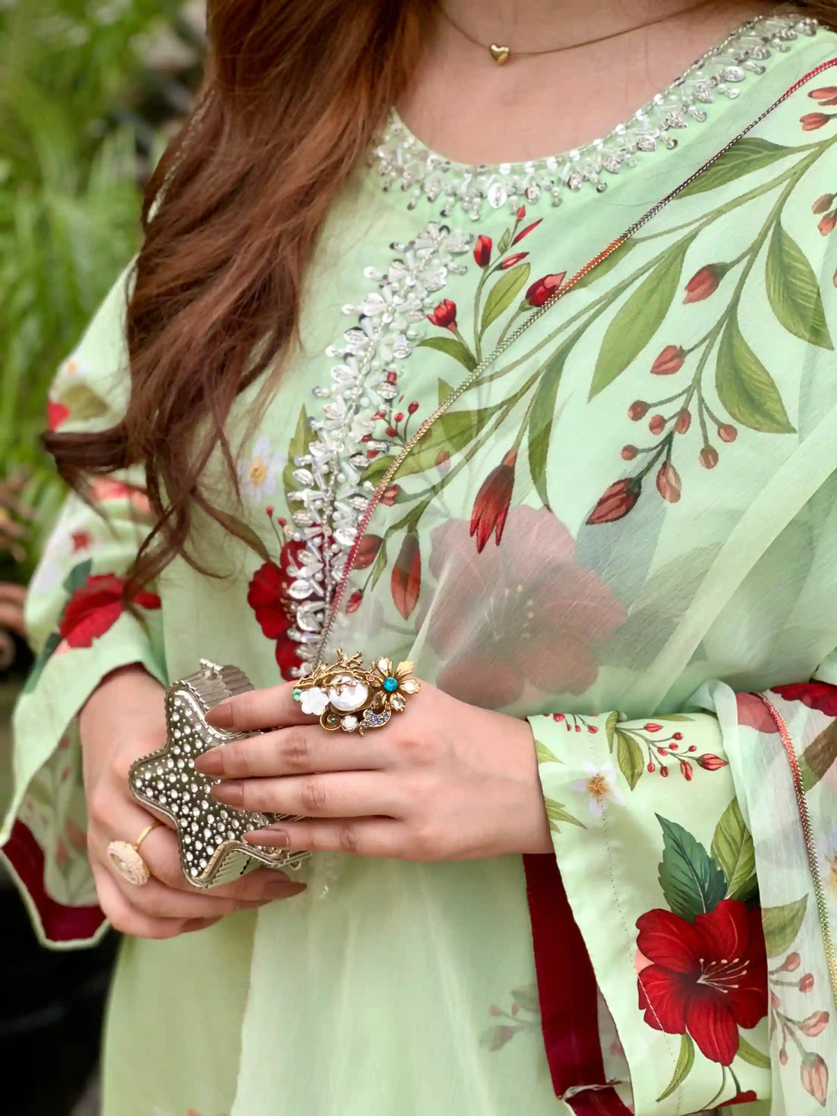 Eshal Printed with Handwork 3pc