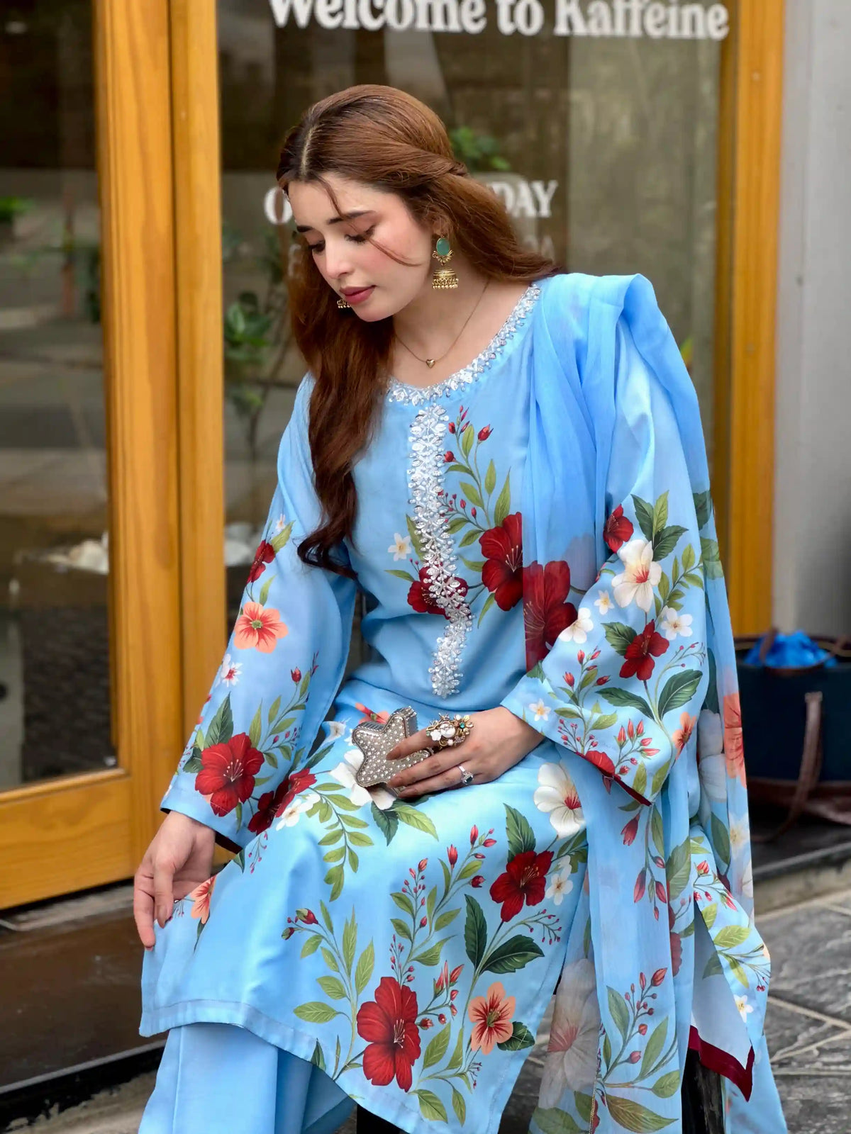 Eshal Printed with Handwork 3pc