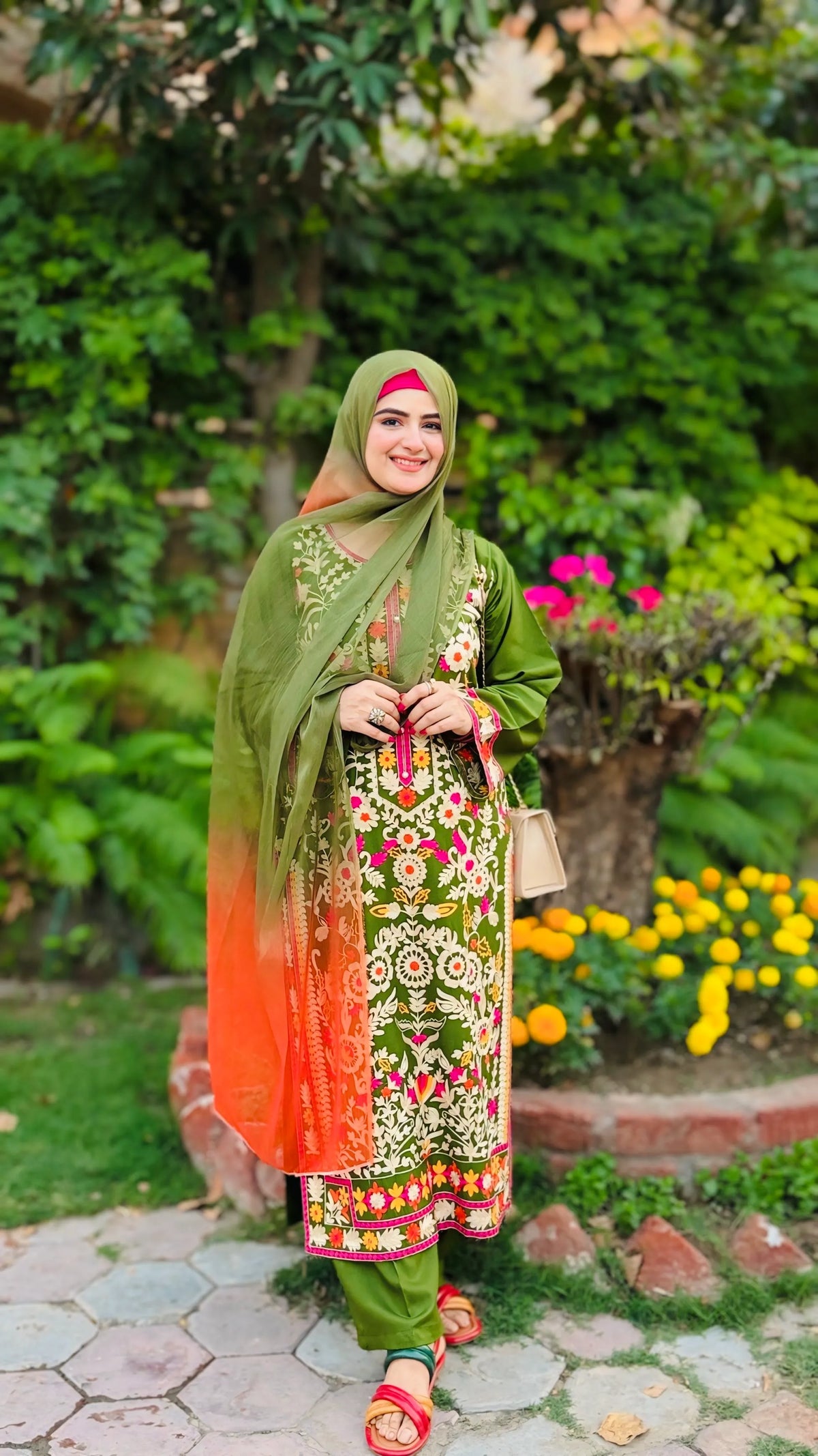 Murawat Green Emb 3pc