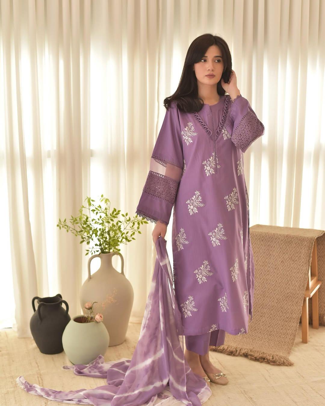 Horiya Light Purple Emb 3pc